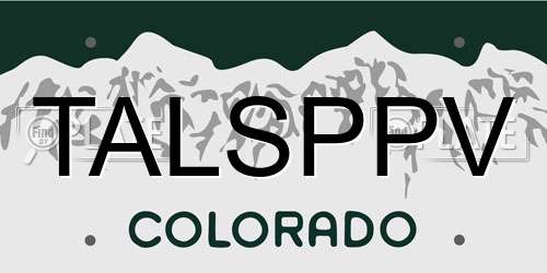 TALSPPV Colorado License Plate