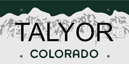 TALYOR Colorado License Plate