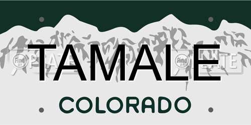 TAMALE Colorado License Plate