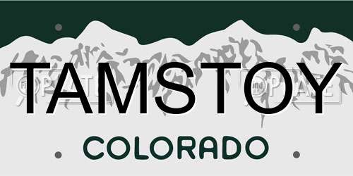 TAMSTOY Colorado License Plate