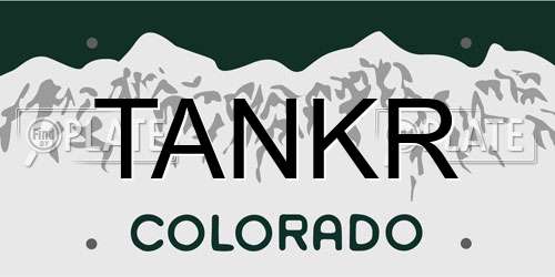 TANKR Colorado License Plate