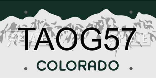 TAOG57 Colorado License Plate