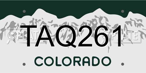 TAQ261 Colorado License Plate