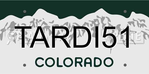 TARDI51 Colorado License Plate