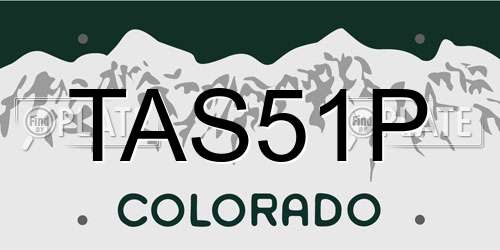 TAS51P Colorado License Plate