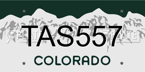 TAS557 Colorado License Plate