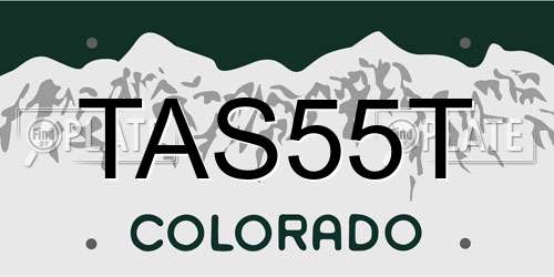 TAS55T Colorado License Plate