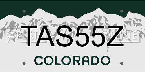 TAS55Z Colorado License Plate