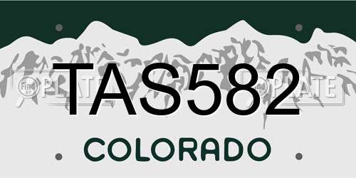 TAS582 Colorado License Plate