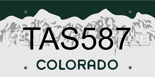 TAS587 Colorado License Plate