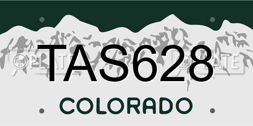 TAS628 Colorado License Plate