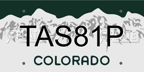 TAS81P Colorado License Plate