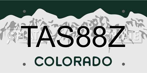 TAS88Z Colorado License Plate