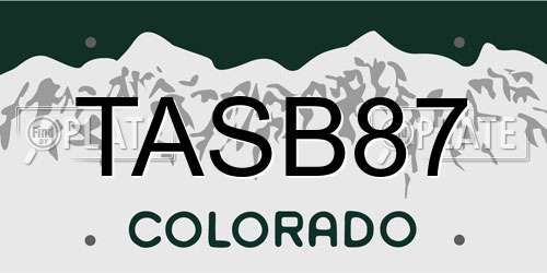 TASB87 Colorado License Plate