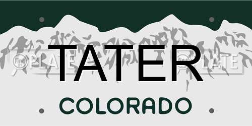TATER Colorado License Plate