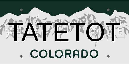 TATETOT Colorado License Plate