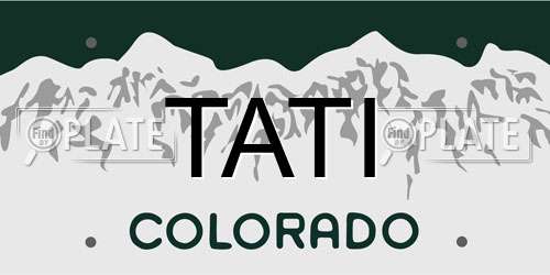 TATI Colorado License Plate
