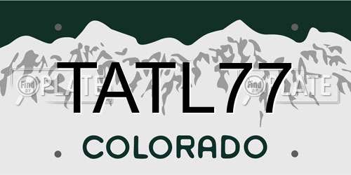 TATL77 Colorado License Plate