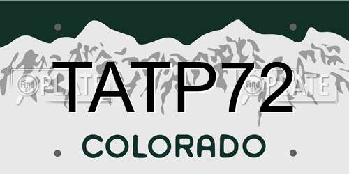 TATP72 Colorado License Plate