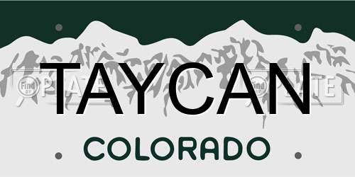 TAYCAN Colorado License Plate