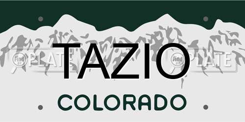 TAZIO Colorado License Plate