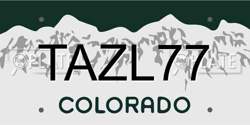 TAZL77 Colorado License Plate