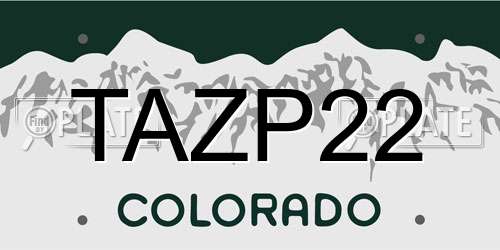 TAZP22 Colorado License Plate