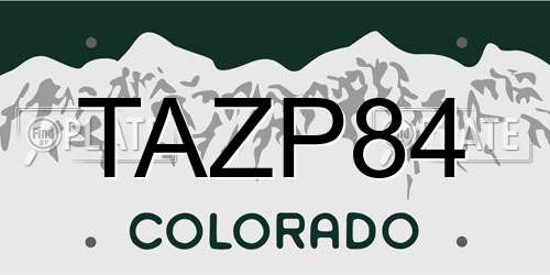 TAZP84 Colorado License Plate