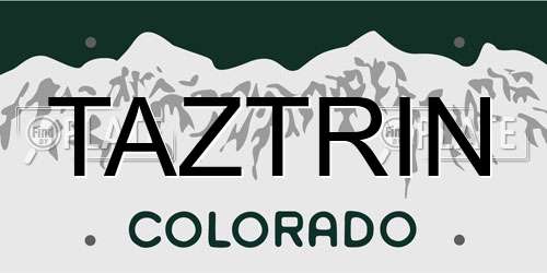TAZTRIN Colorado License Plate