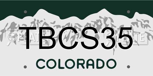 TBCS35 Colorado License Plate