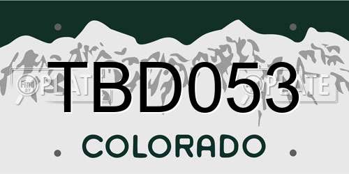 TBD053 Colorado License Plate