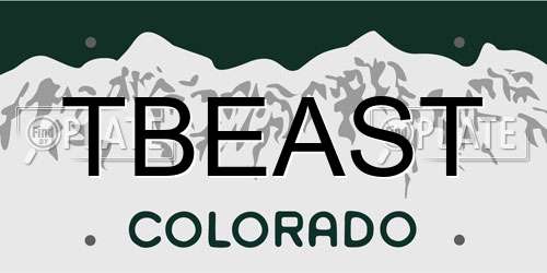 TBEAST Colorado License Plate