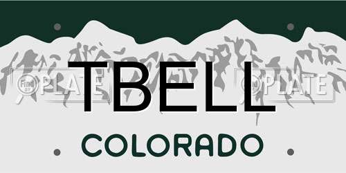 TBELL Colorado License Plate