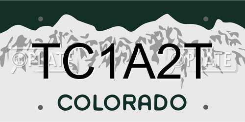 TC1A2T Colorado License Plate