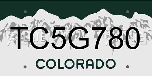 TC5G780 Colorado License Plate