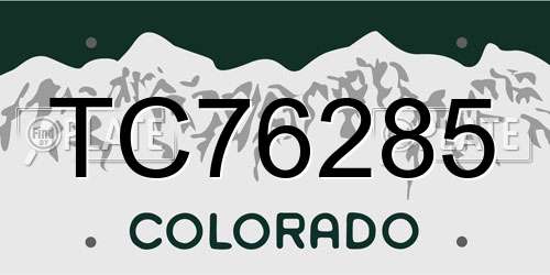 TC76285 Colorado License Plate