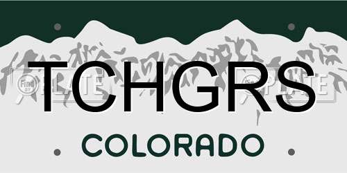 TCHGRS Colorado License Plate