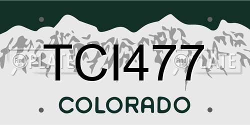 TCI477 Colorado License Plate