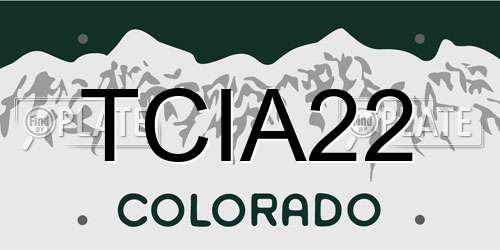 TCIA22 Colorado License Plate