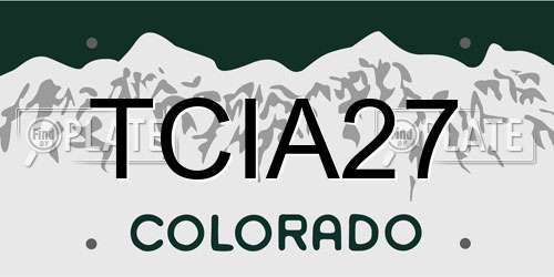 TCIA27 Colorado License Plate