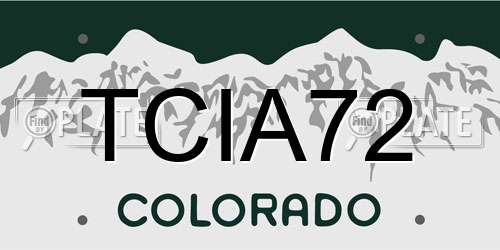 TCIA72 Colorado License Plate