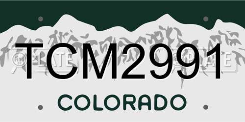 TCM2991 Colorado License Plate