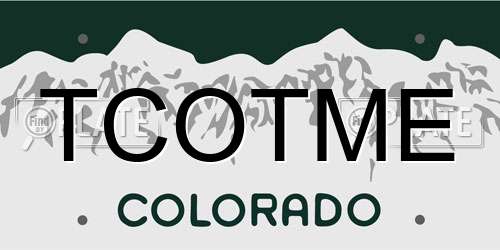 TCOTME Colorado License Plate