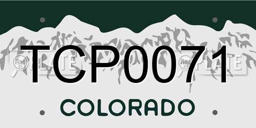 TCP0071 Colorado License Plate