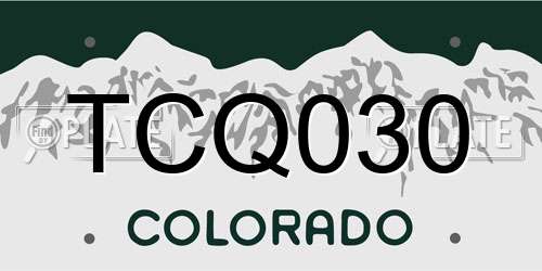 TCQ030 Colorado License Plate