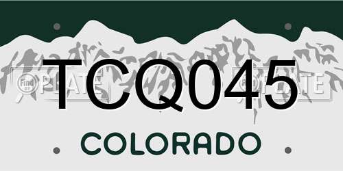 TCQ045 Colorado License Plate