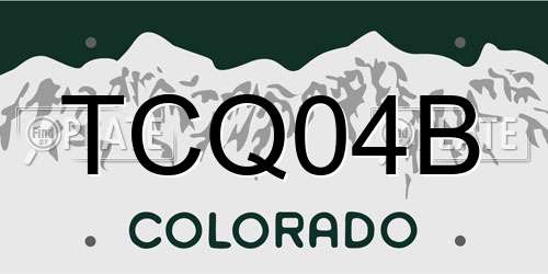 TCQ04B Colorado License Plate