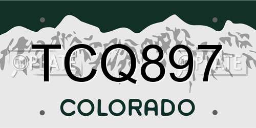 TCQ897 Colorado License Plate
