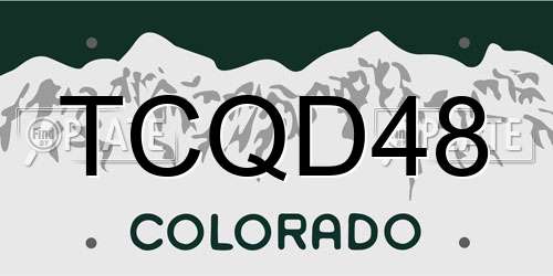 TCQD48 Colorado License Plate