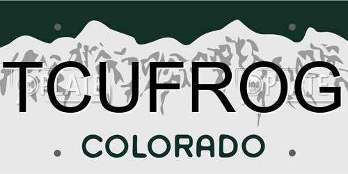 TCUFROG Colorado License Plate